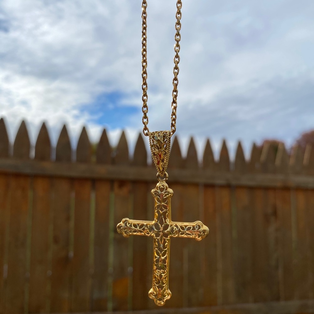 Gold plated cross necklace